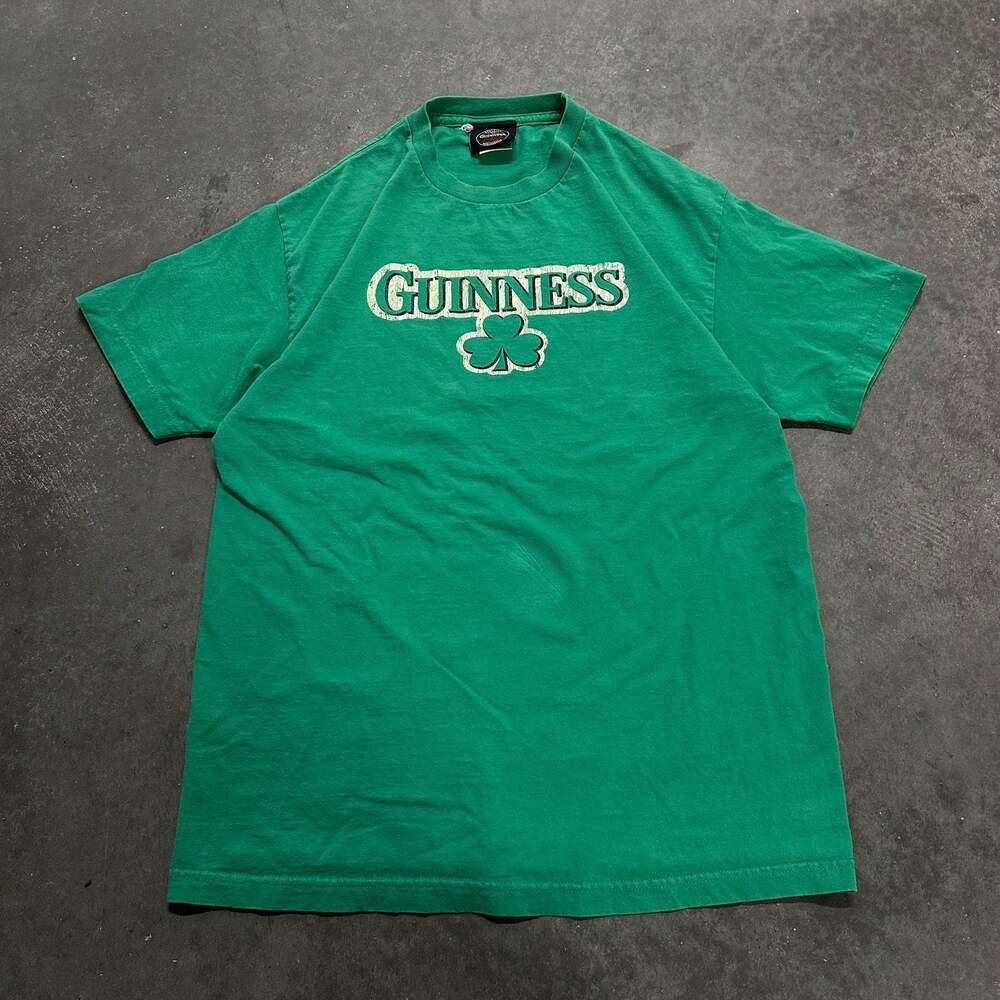 Vintage Guinness Official Merchandise Green Clover Shamrock Beer T-Shirt Large